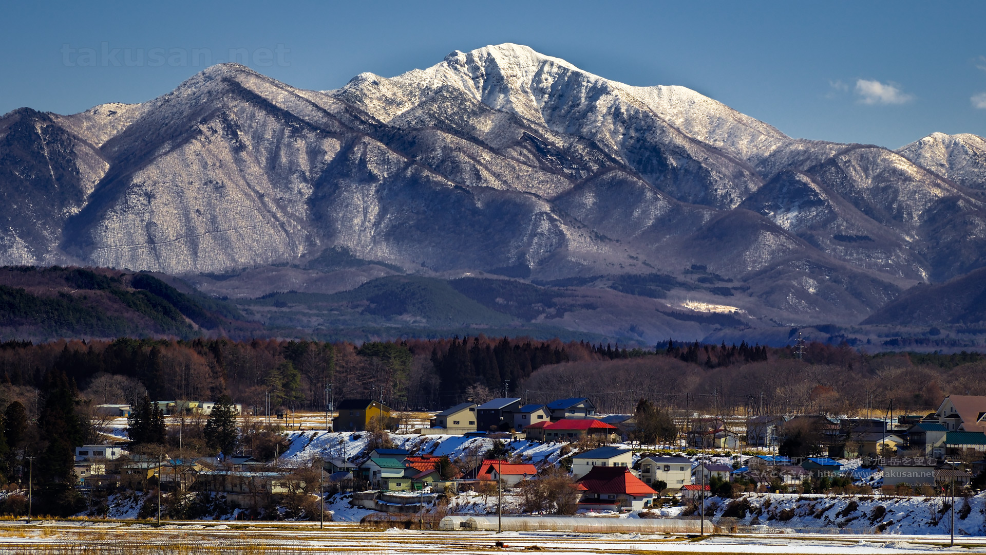 甲子連峰旭岳を望むの壁紙